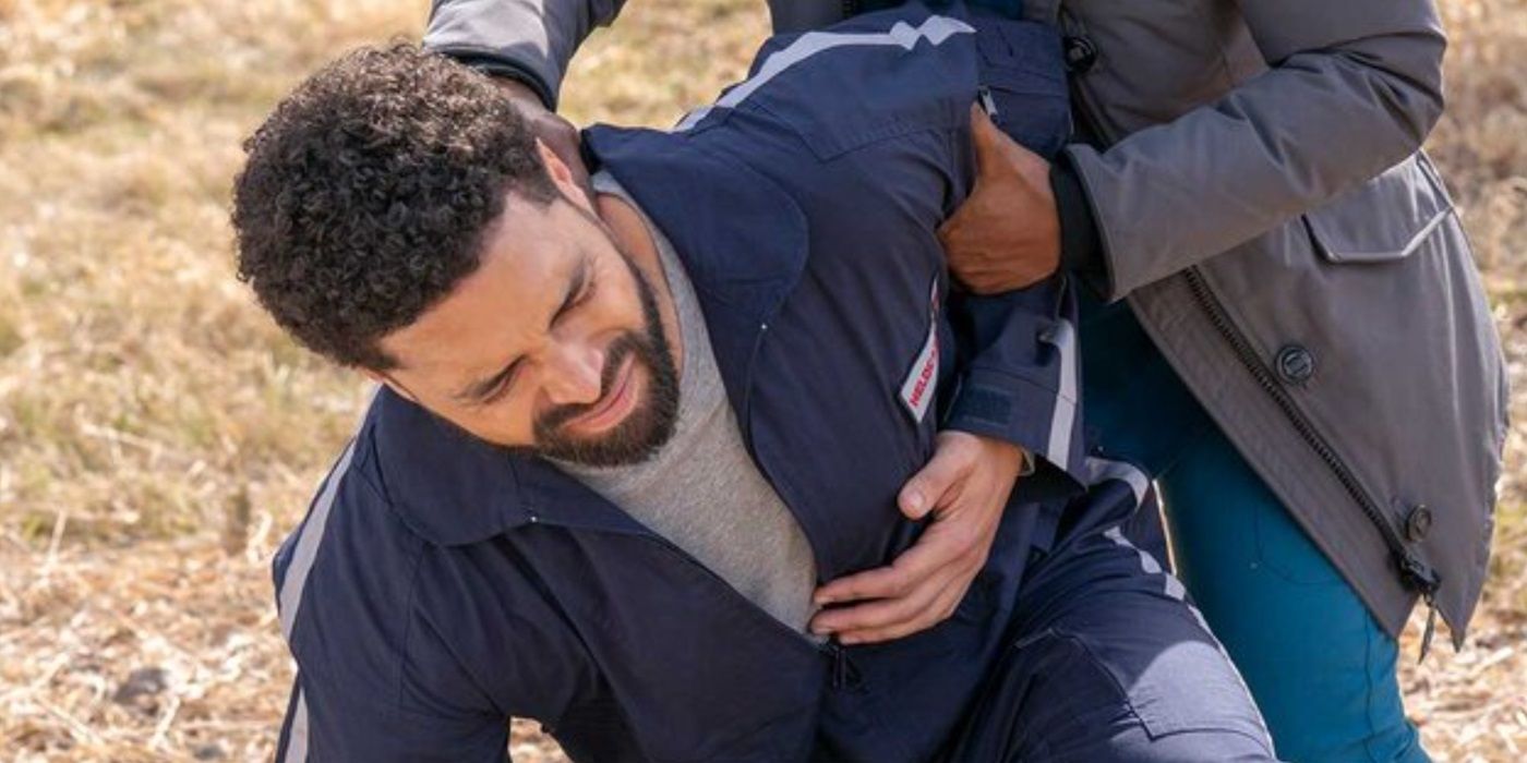 Henderson Wade looking hurt in Chicago Med