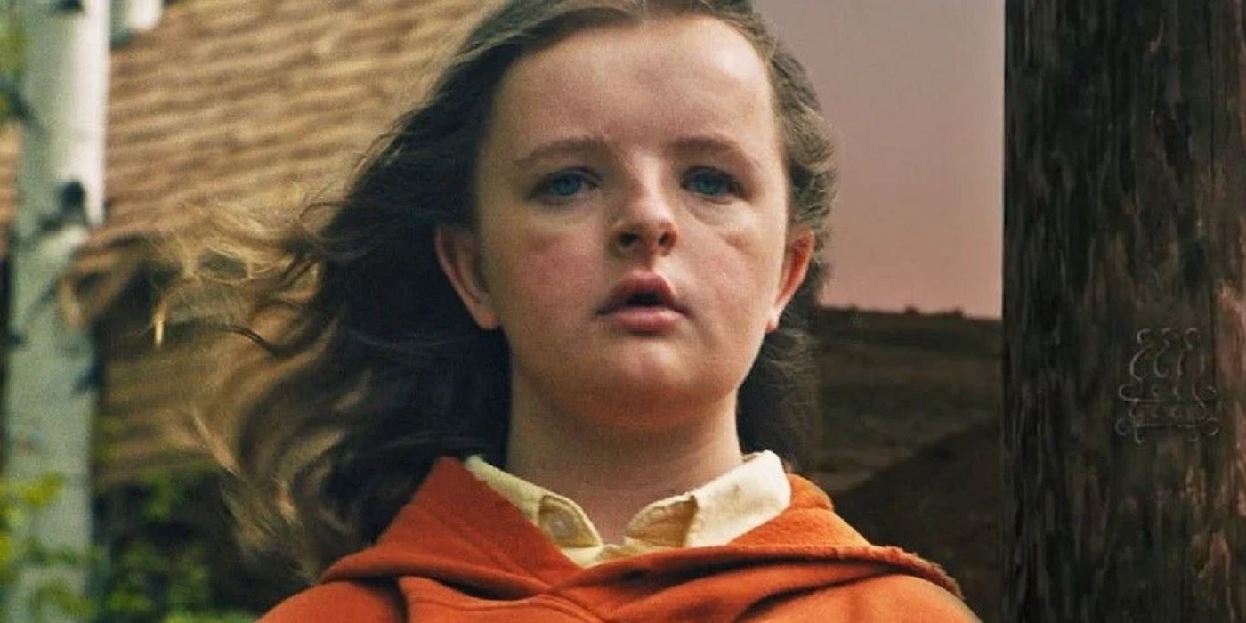 Milly Shapiro as Charlie Graham staring into the camera in "Hereditary"