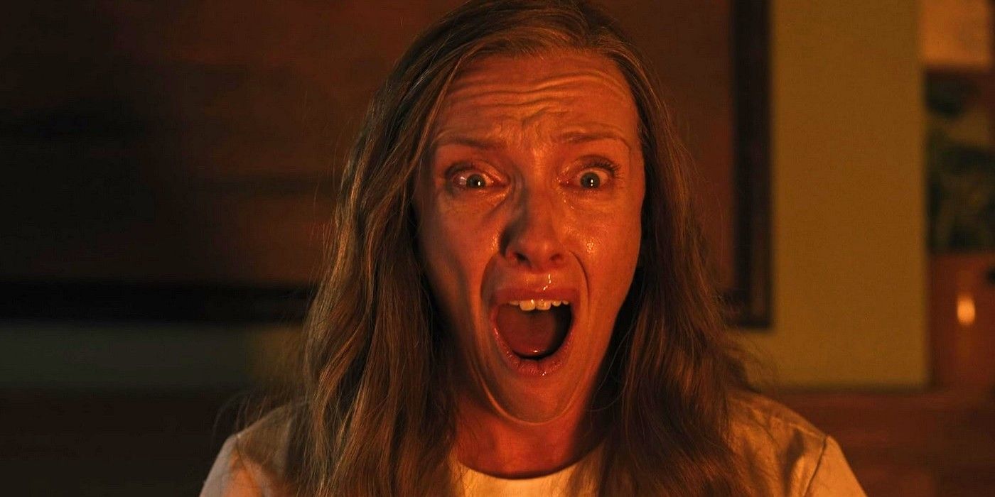 Annie screaming into the camera in 'Hereditary'