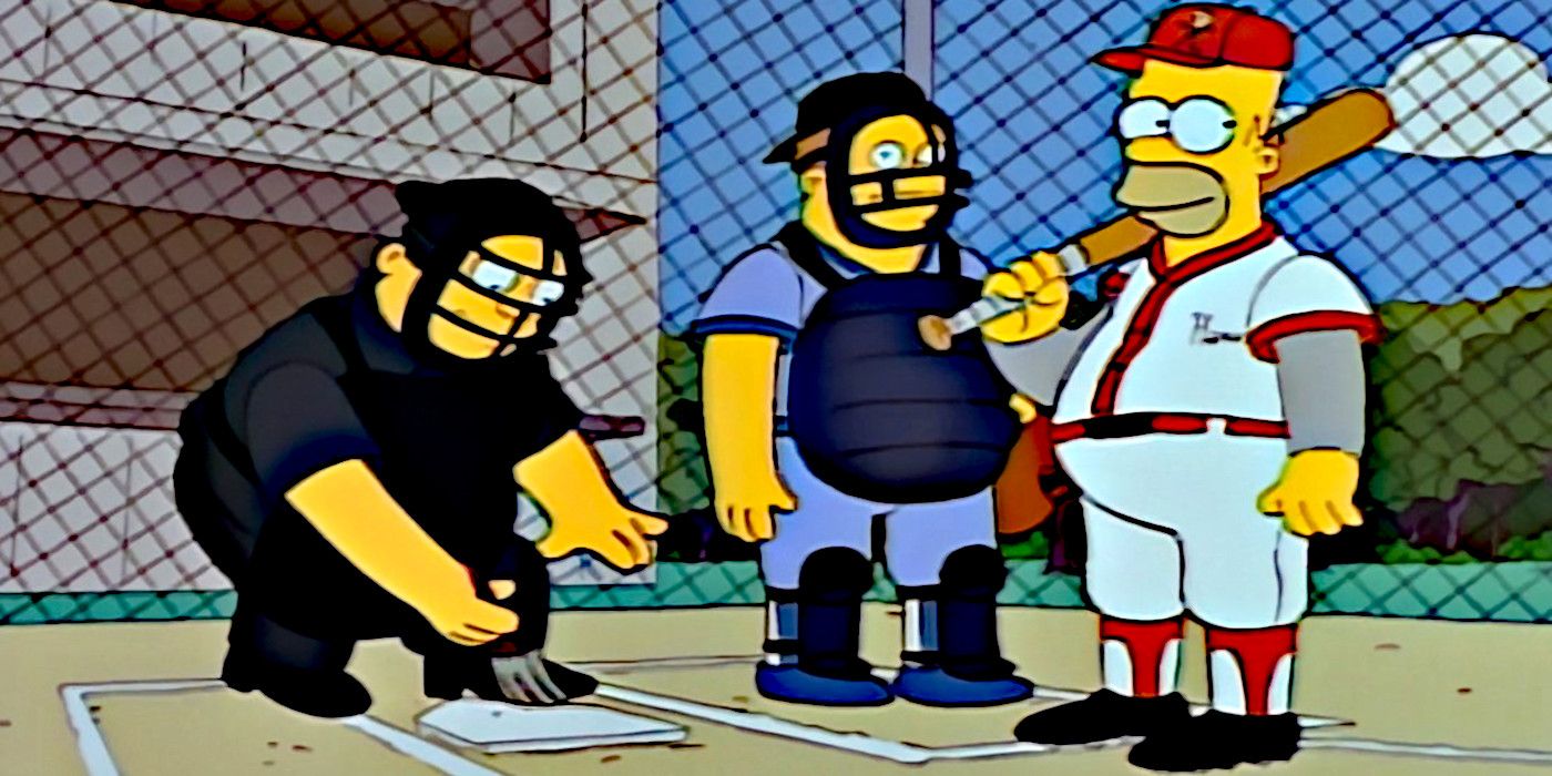 Homer prepares to bat at the company softball league
