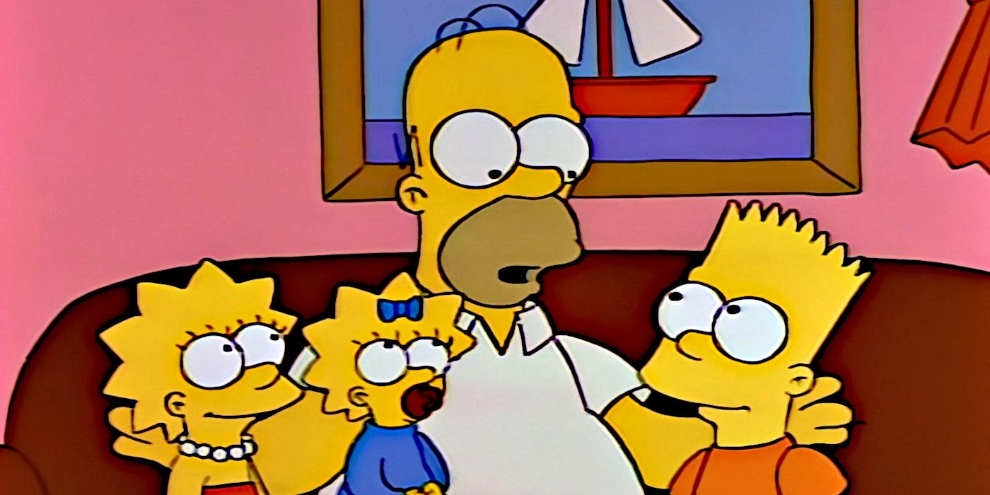 Homer talks to his three children: Lisa, Maggie and Bart