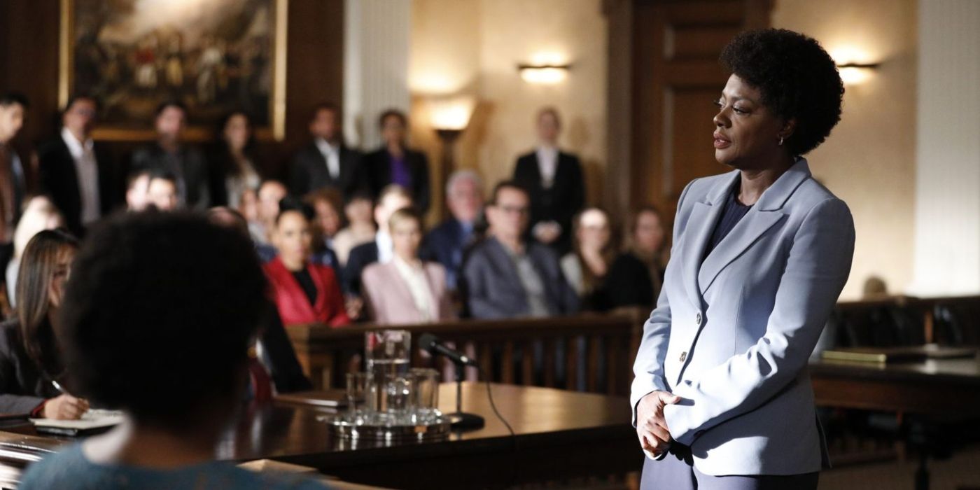 Annalise Keating (Viola Davis) stands in a courtroom in a scene from 'How To Get Away With Murder.'