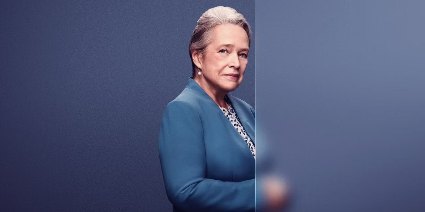 Kathy Bates stands in character on the poster for Matlock