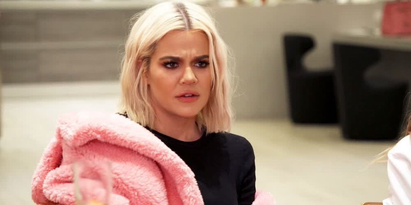 Khloe Kardashian frowning at something on &lsquo;Keeping Up With the Kardashians&rsquo;