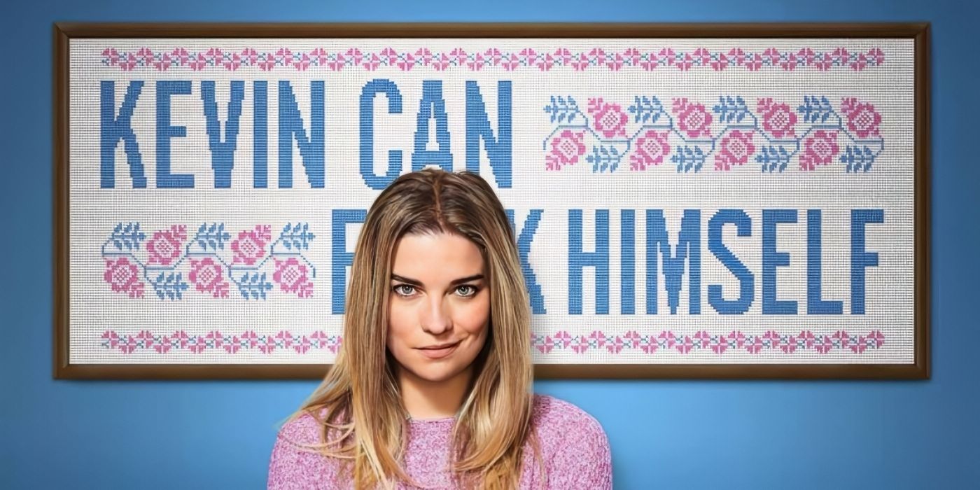 Kevin Can F Himself Season 1 poster featuring Annie Murphy smirking at the camera