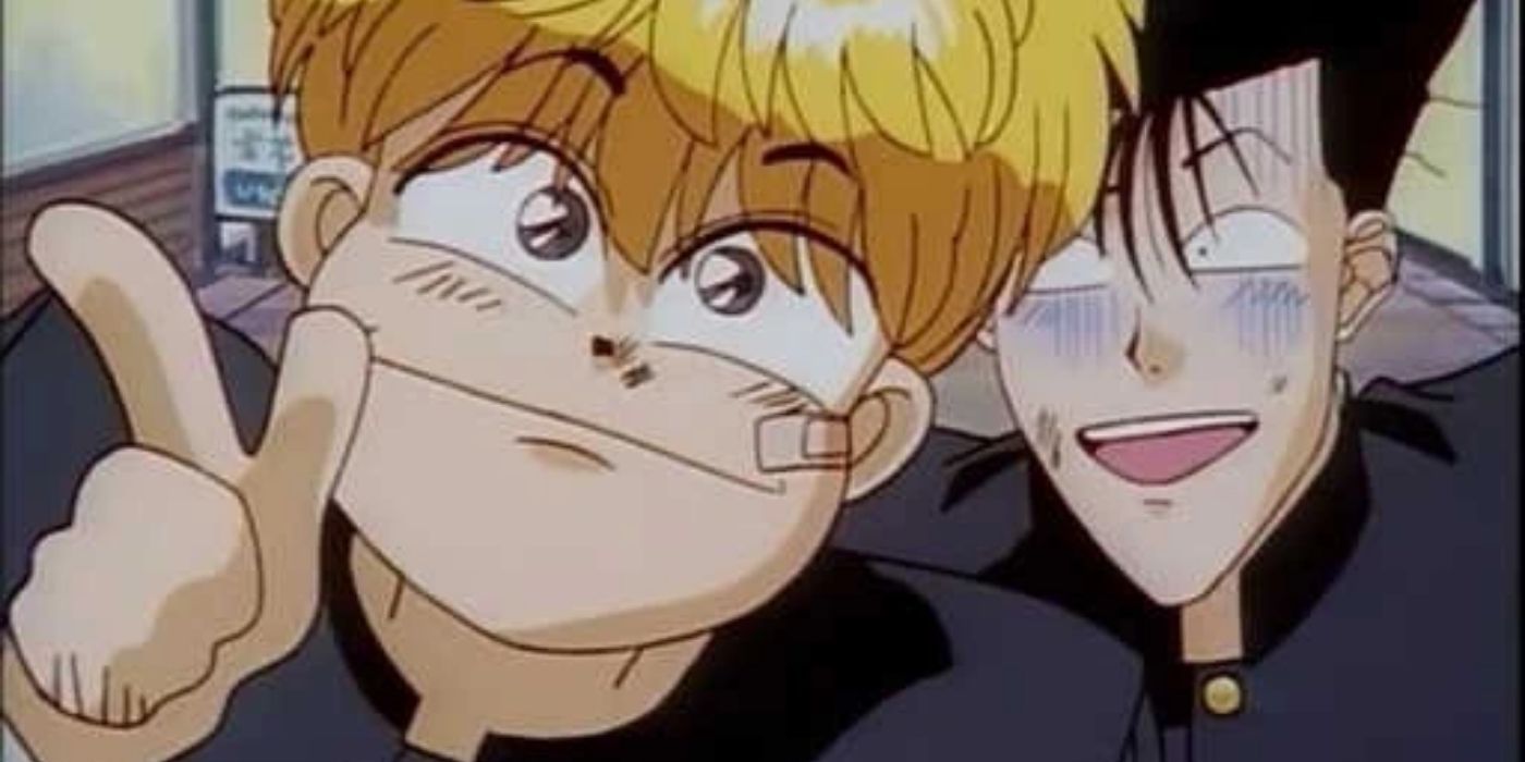 Mitsuhashi with an innocent face and Itou with a confused face in Kyou Kara Ore Wa!!