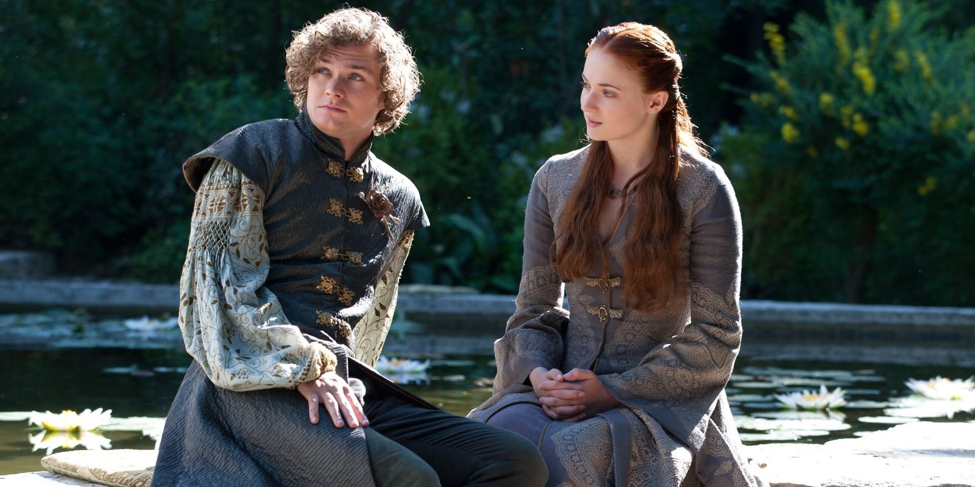 Loras (Finn Jones) sitting with Sansa (Sophie Turner) in &lsquo;Game of Thrones&rsquo; (1)