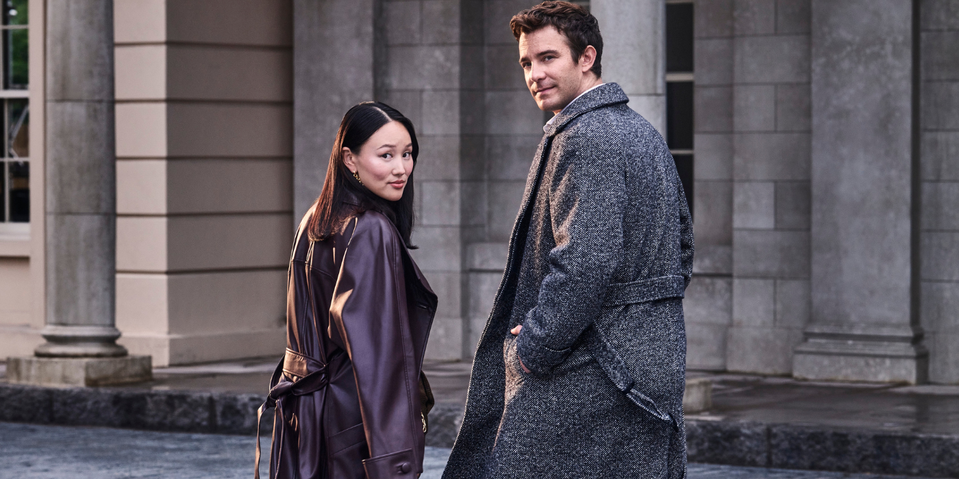 Luke Thompson and Yerin Ha in Bridgerton Season 4 photoshoot