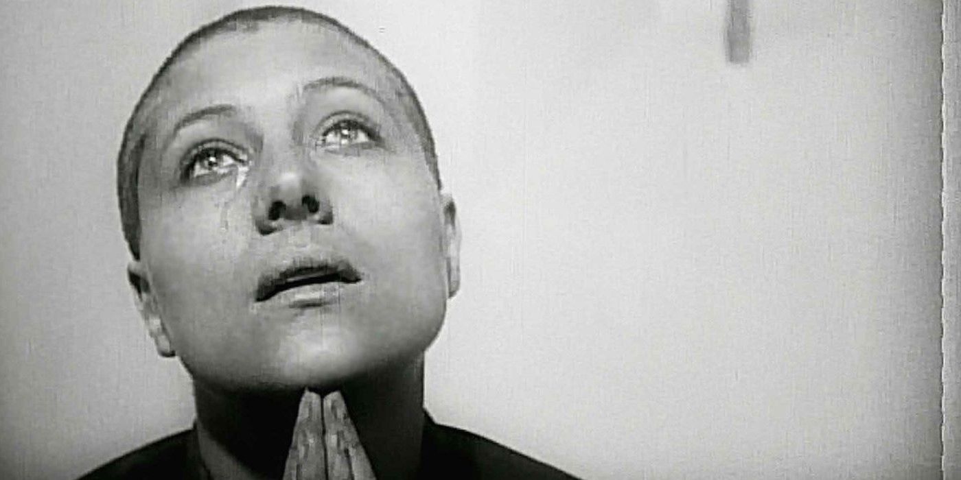 Marie Falconetti praying in The Passion of Joan of Arc