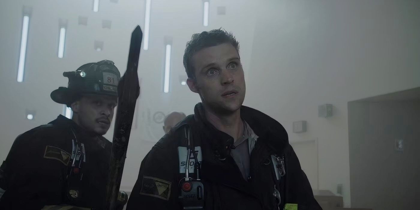 Jesse Spencer (Matt Casey) & Joe Minoso (Joe Cruz) in firefighter gear responding to a call in Chicago Fire.