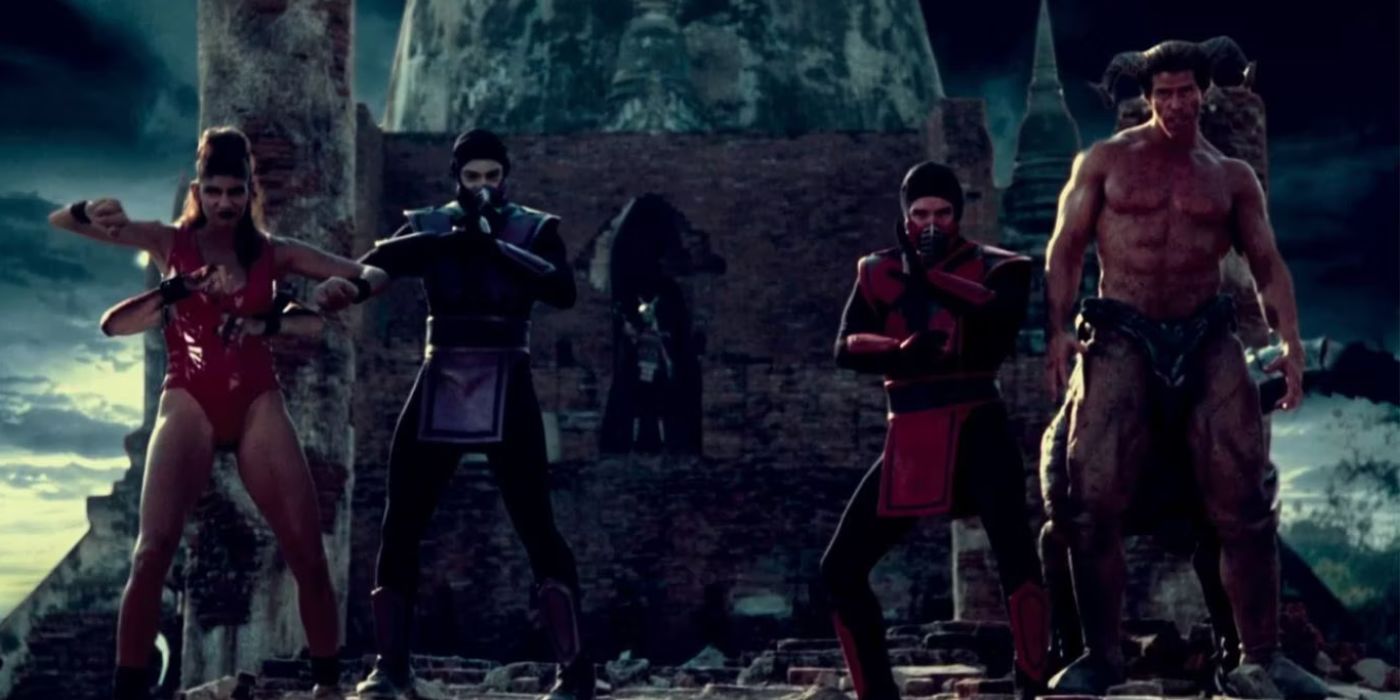 Shiva, Rain, Ermac, and Motaro as seen in the film Mortal Kombat Annihilation 