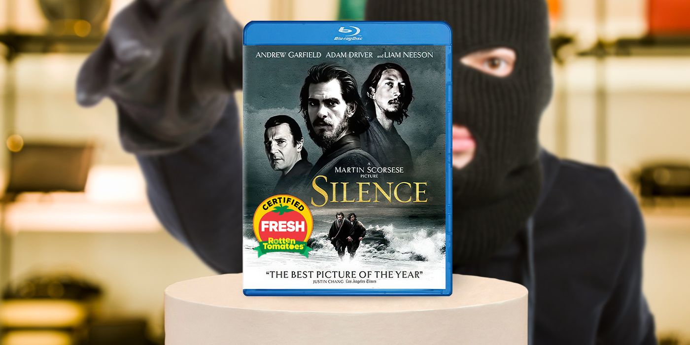 Custom image of a robber reaching for the Silence DVD