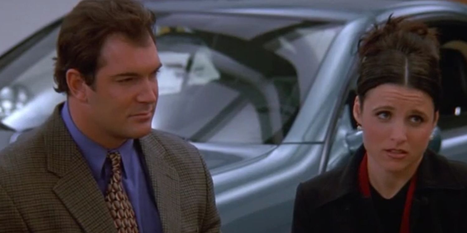 Puddy and Elaine with a car in &lsquo;Seinfeld&rsquo;