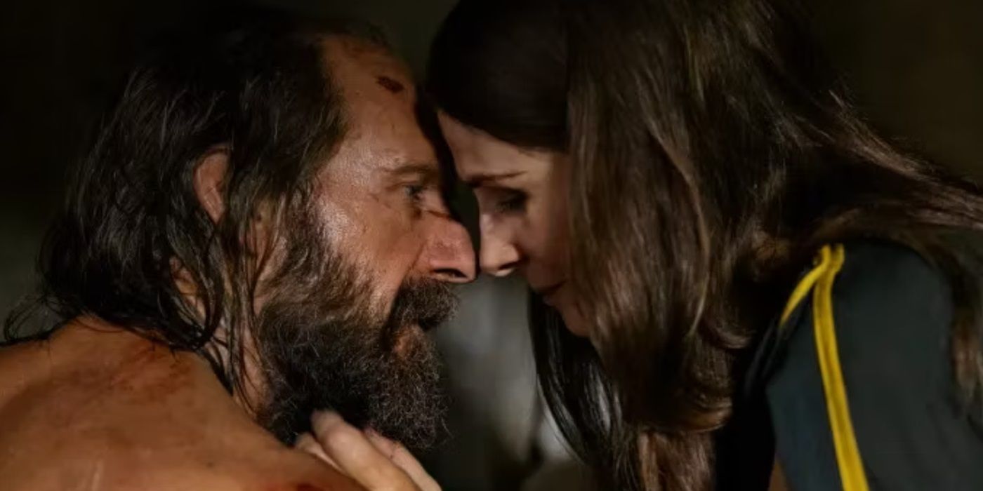 Raplh Fiennes and Juliette Binoche, embracing each other, as Odysseus and Penelope in 'The Return'