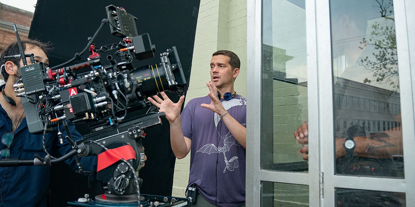 Jeremy Saulnier directing on the set of Rebel Ridge