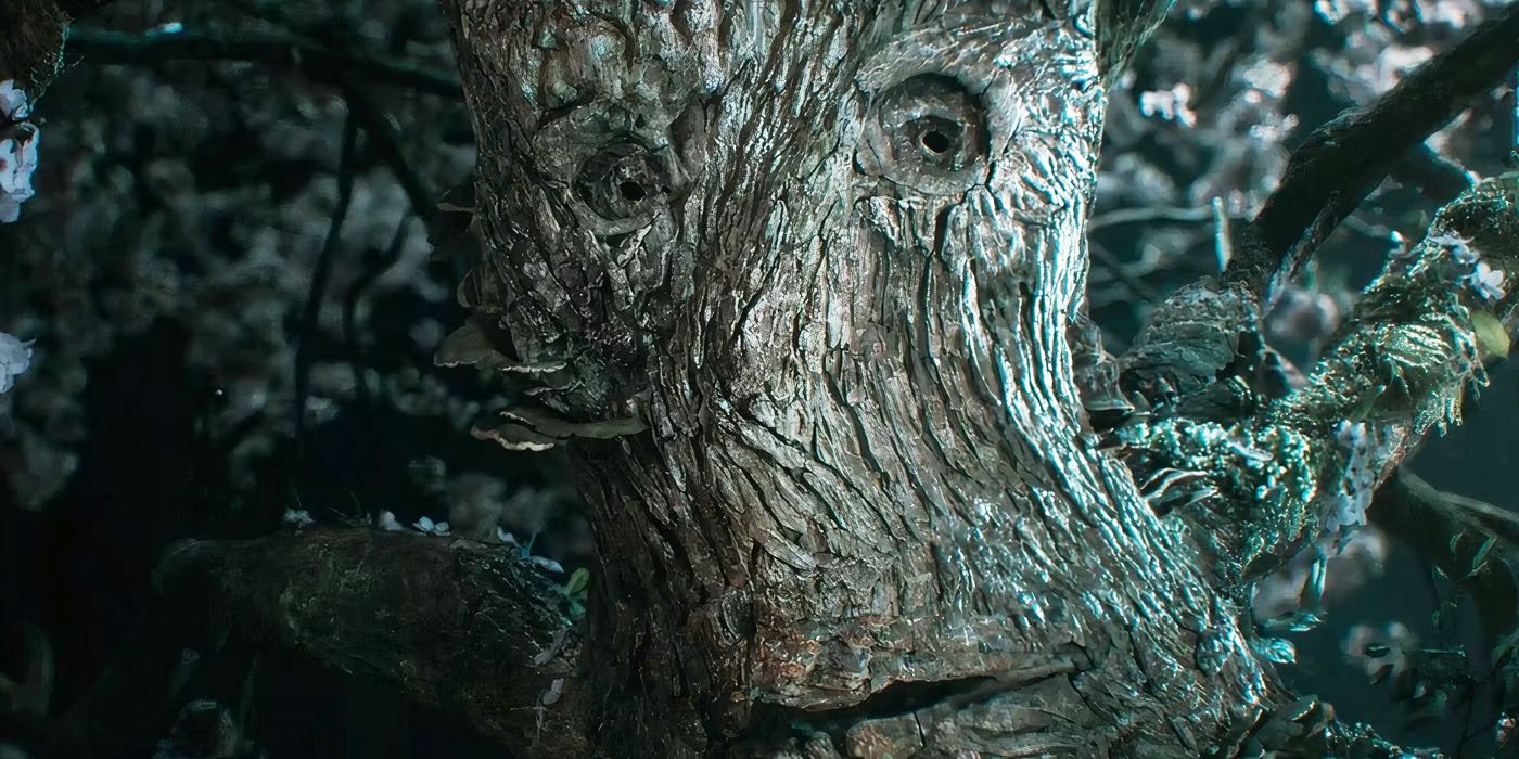 A close-up of a female ent, also known as an entwife, in Rings of Power