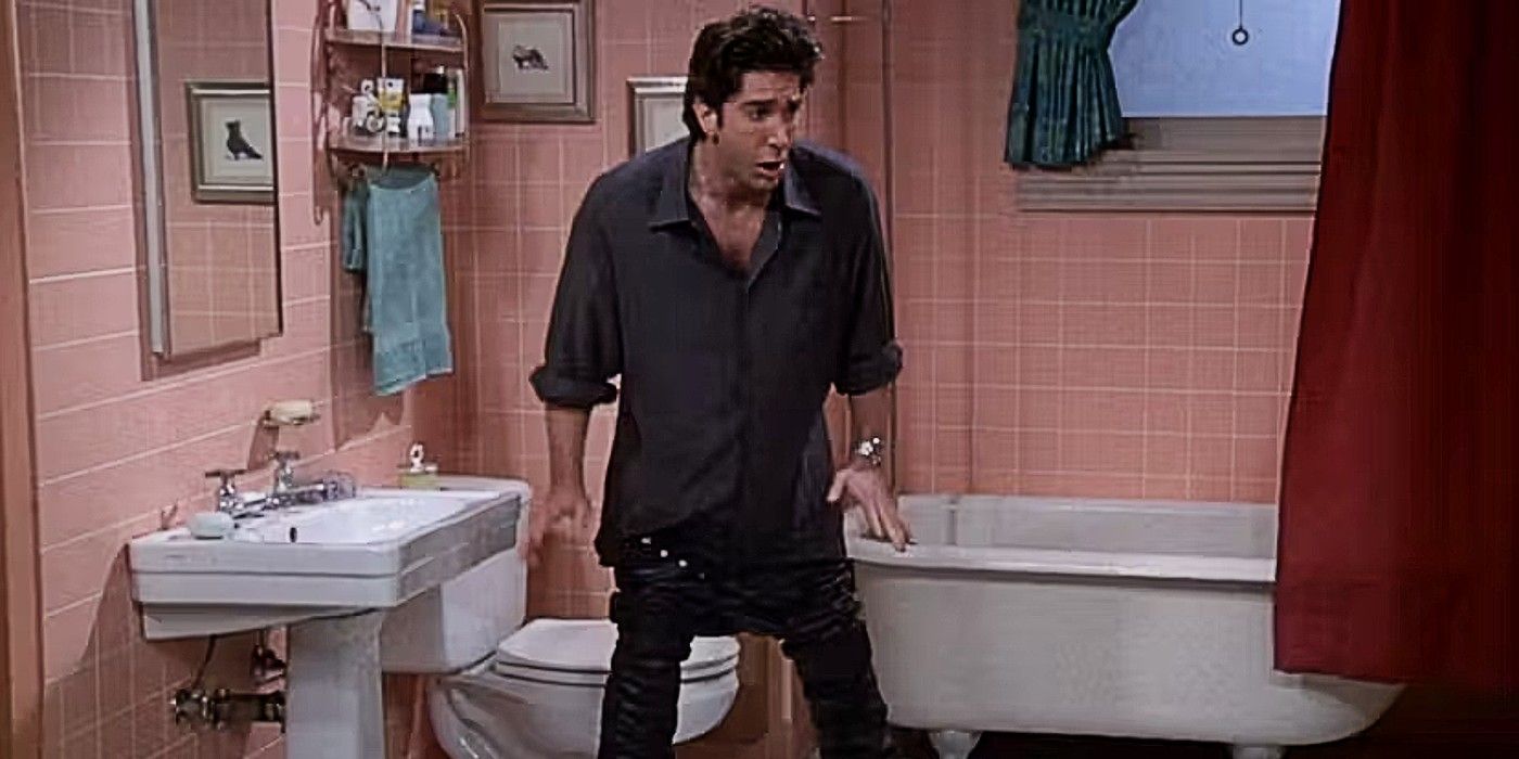 Ross Geller stuck in his leather pants in Friends