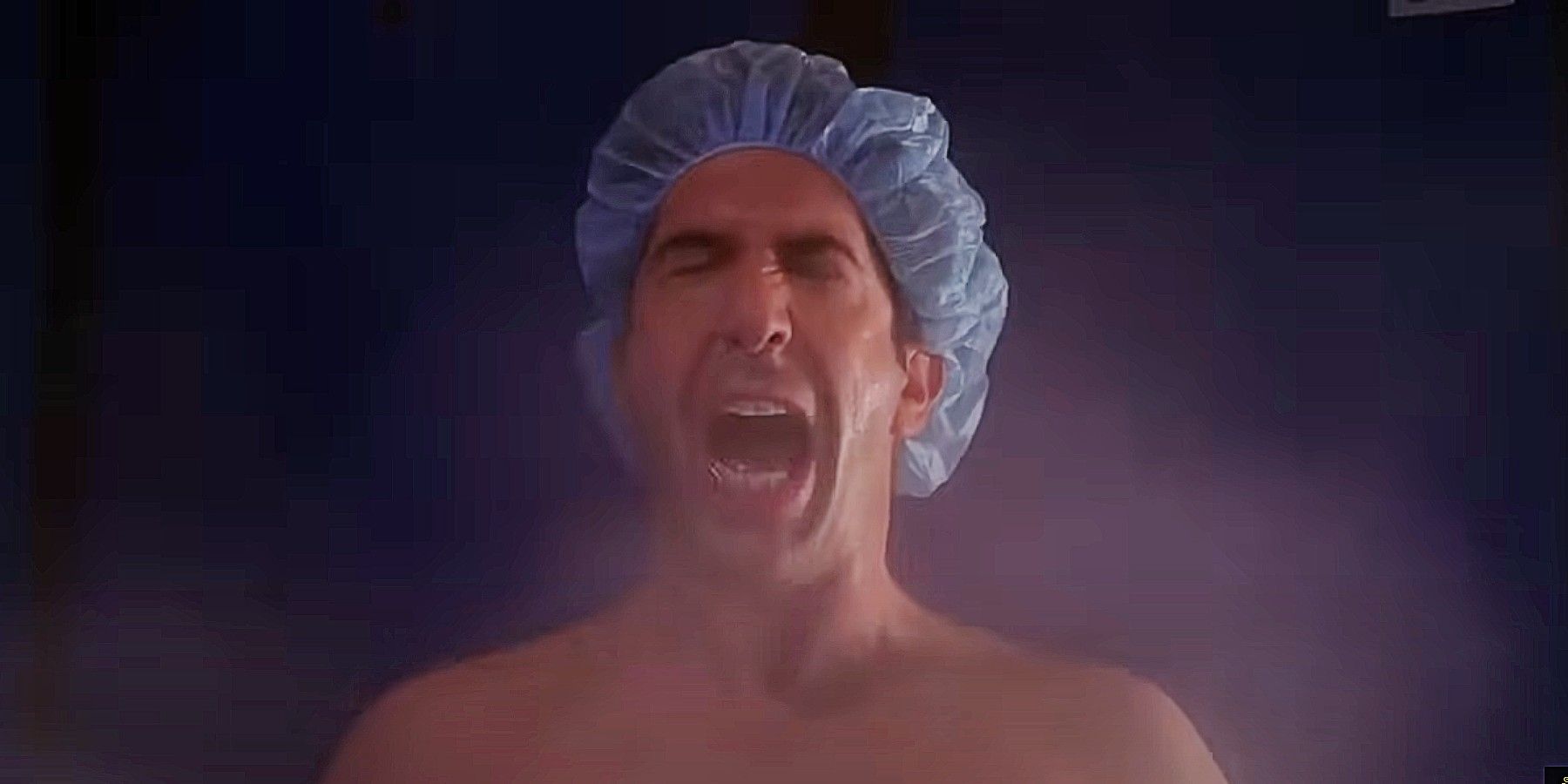 Ross Geller getting a spray tan in Friends