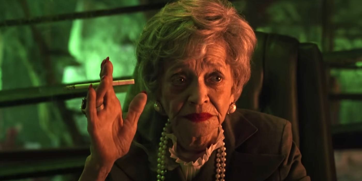 Juno (Sylvia Sidney), the grumpy afterlife caseworker in Beetlejuice (1988).