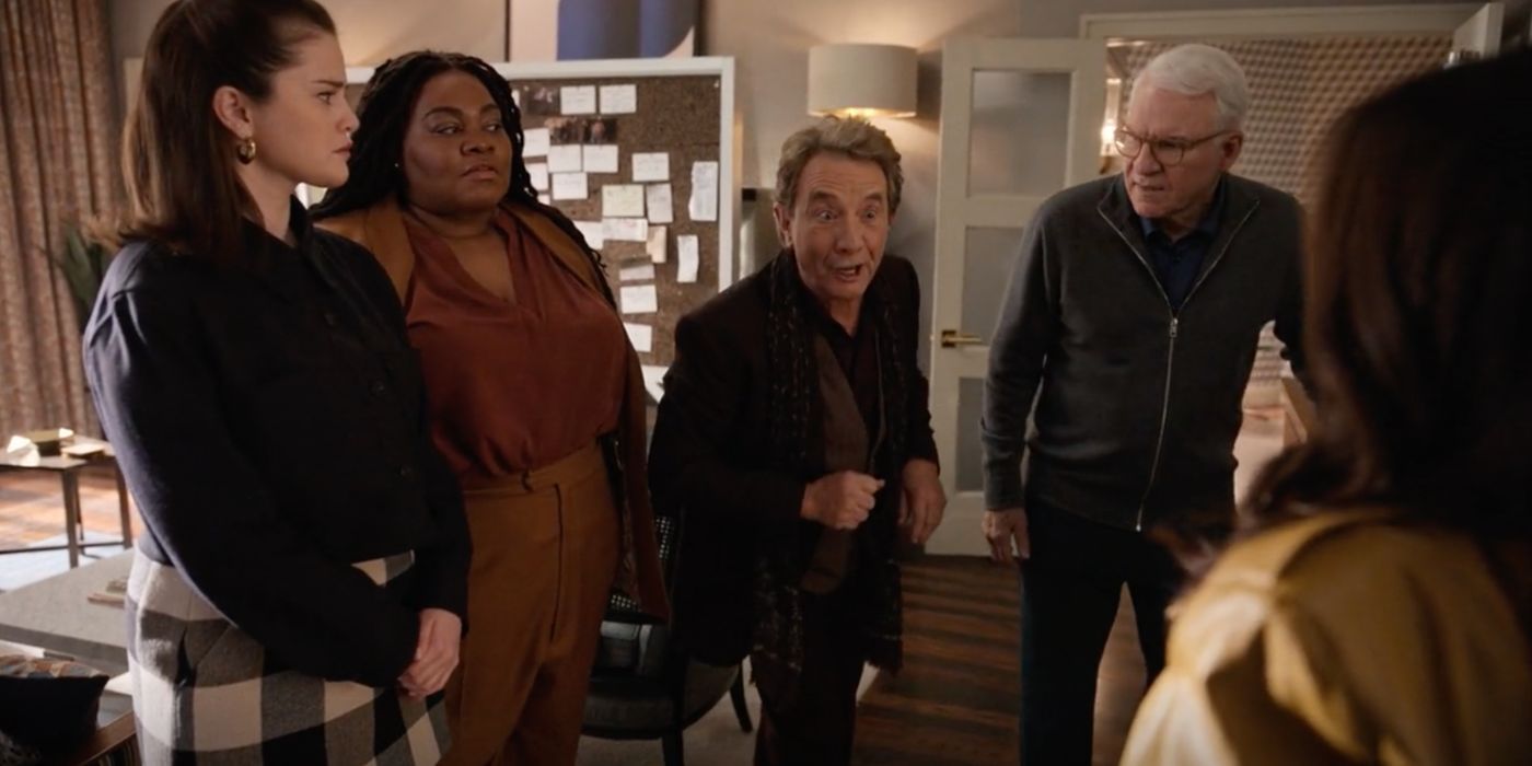 Mabel (Selena Gomez), la detective Williams (Da'Vine Joy Randolph), Oliver (Martin Short) y Charles (Stephen Martin) tienen un nuevo caso que resolver en la temporada 4 de Murder in the Building.