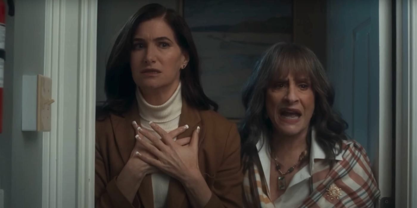 Agatha Harkness (Kathryn Hahn) and Lilia Calderu (Patti LuPone) try to complete the first trial in Agatha All Along.