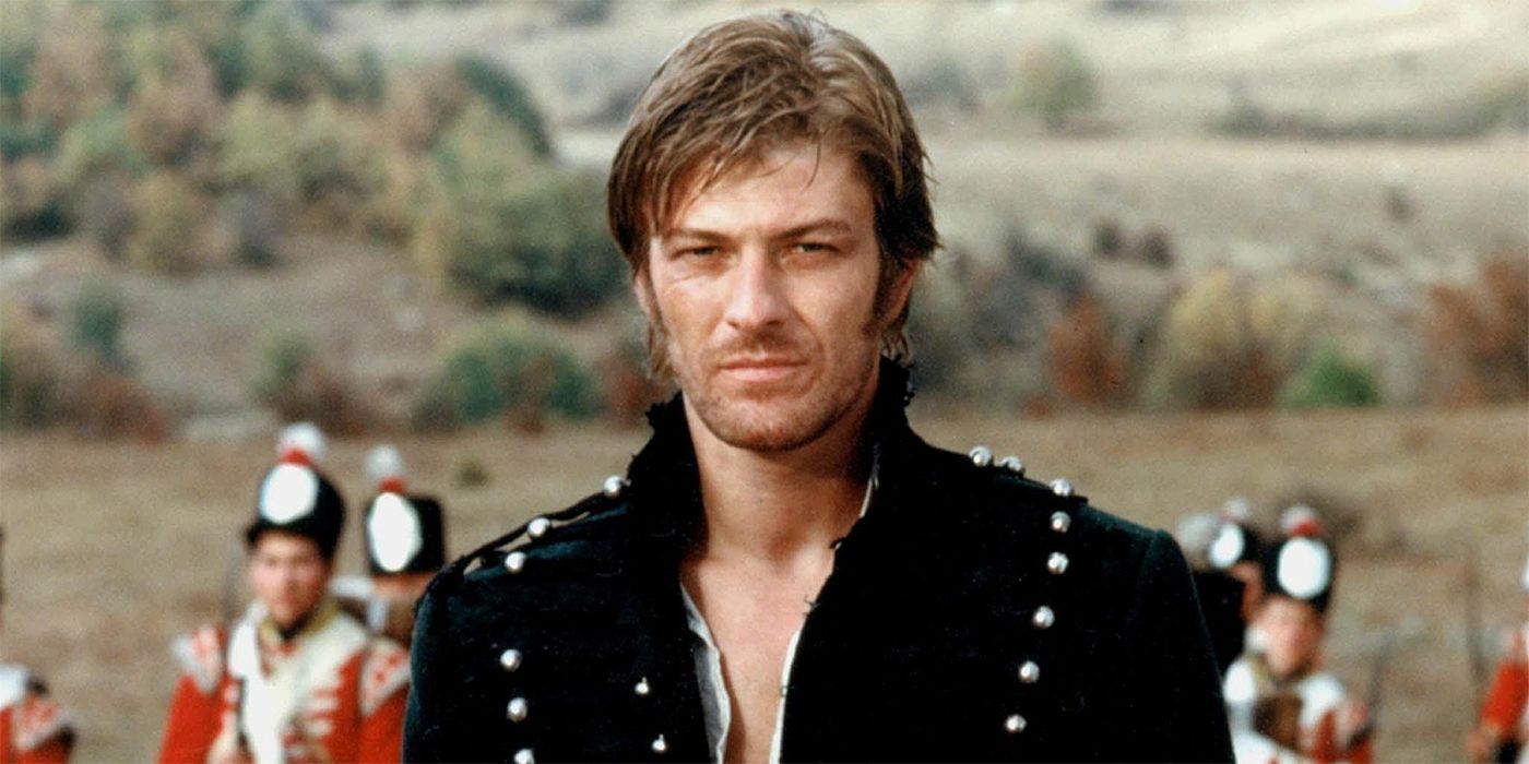 Sean Bean wearing historical war clothing during the Napoleonic wars in the series Sharpe