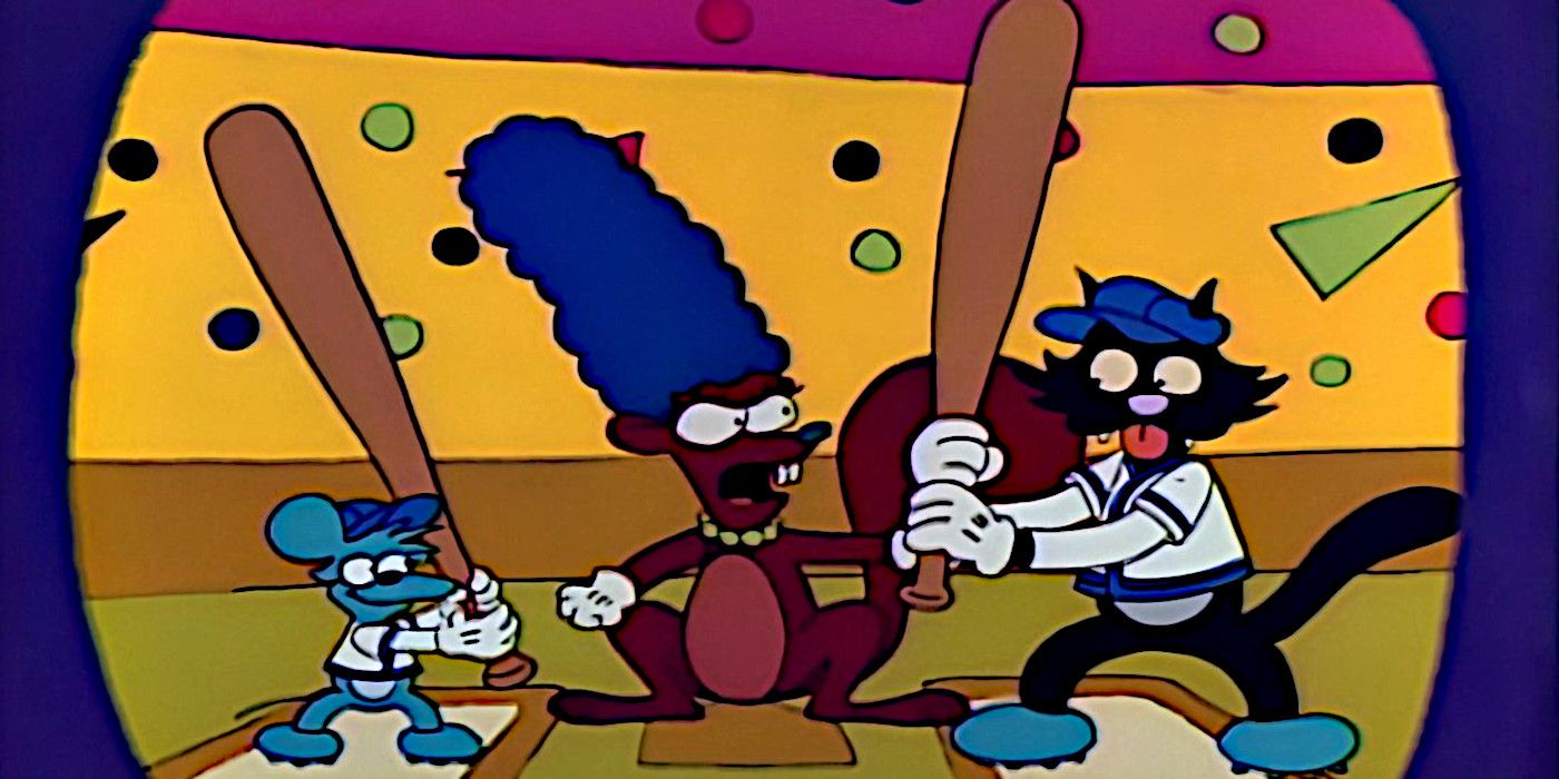 Marge Simpson appears as a beaver in an episode of Itchy & Scratchy in The Simpsons.