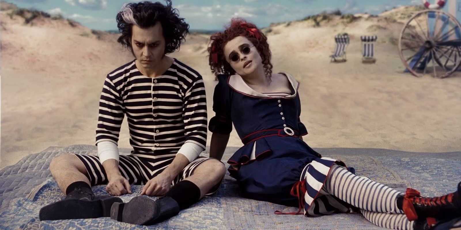 Johnny Depp and Helena Bonham Carter in Sweeney Todd