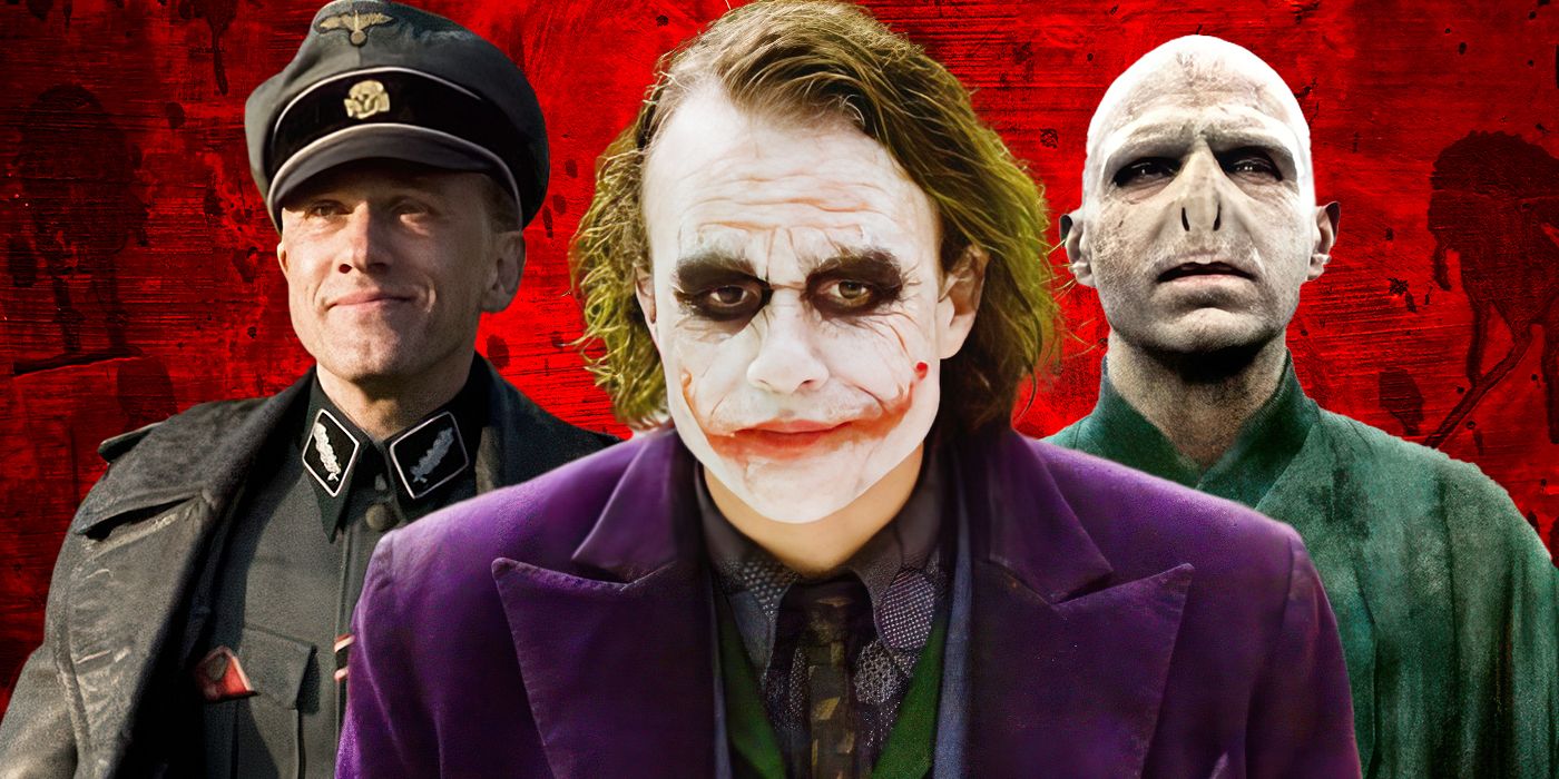 Blended image showing characters from Inglourious Basterds, The Dark Knight, and Harry Potter