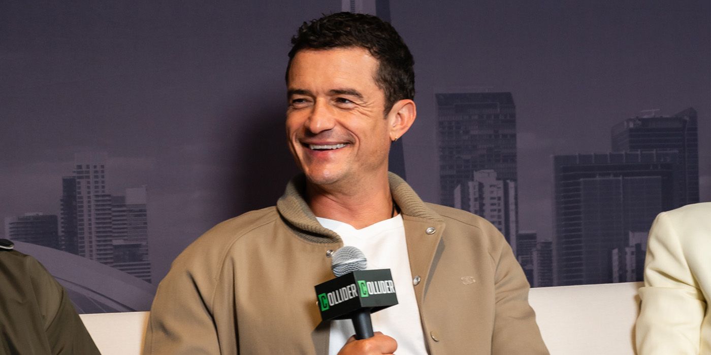 Orlando Bloom laughing at TIFF 2024