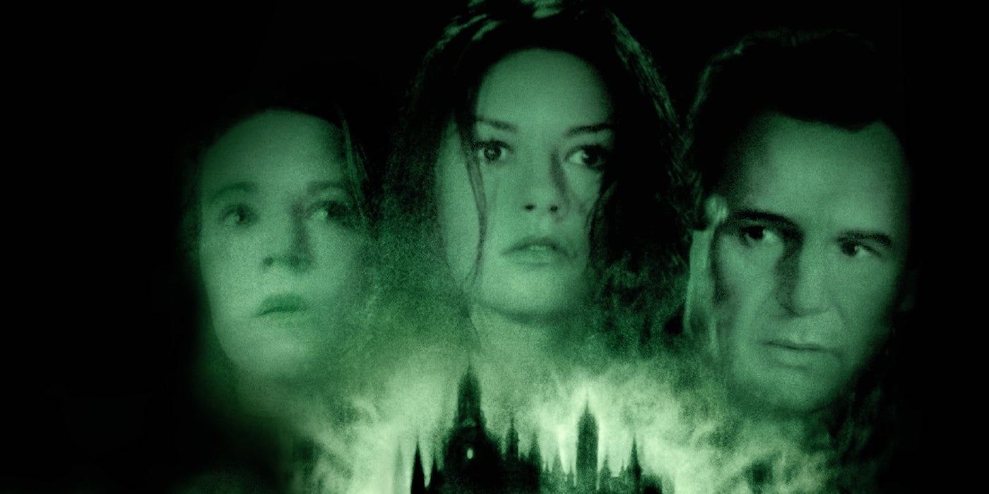 The-Haunting poster with Liam Neeson, Owen Wilson, and Catherine Zeta-Jones