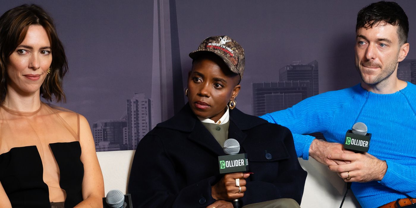 Rebecca Hall, Janicza Bravo and Jordan Tannahill sit for an interview at TIFF 2024 for The Listeners