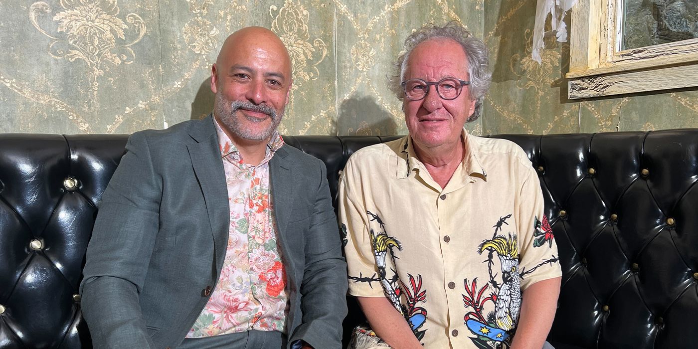 James Ashcroft and Geoffrey Rush at Fantastic Fest 2024 for The Rule of Jenny Pen