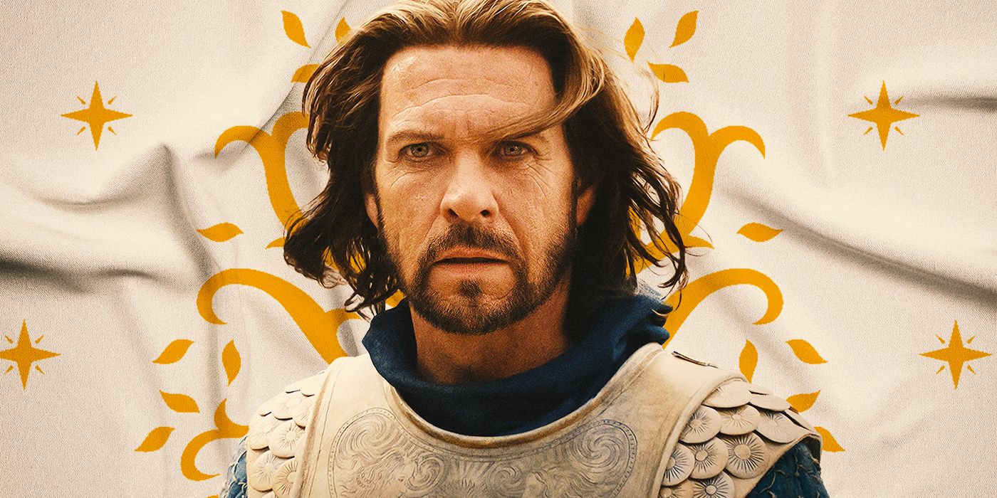 Lloyd Owen as Elendil against a backdrop for the Faithful