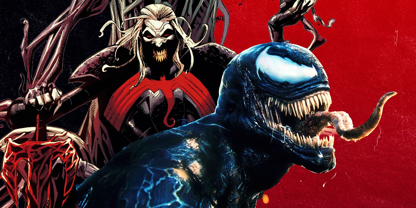 Imágenes personalizadas de Knull de Marvel Comics y Venom de Tom Hardy con fondo rojo