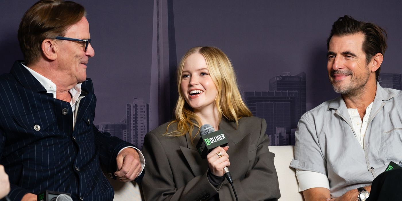 Ellie Bamber smiling and talking at TIFF for William Tell