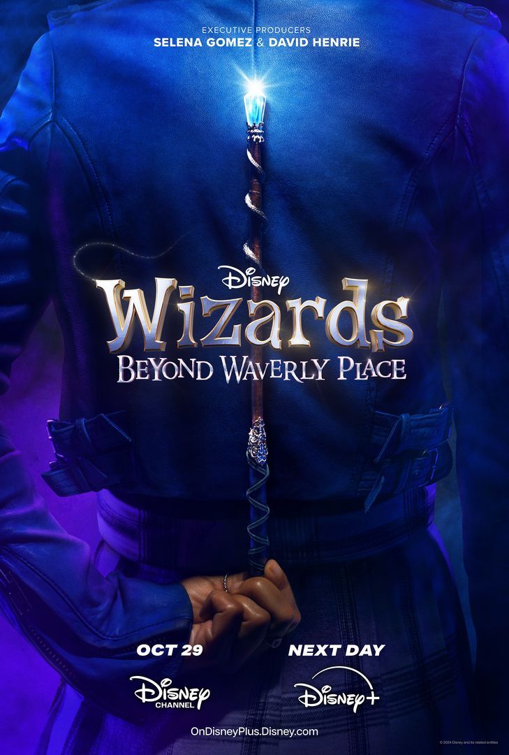 Janice LeAnn Brown holds a wand behind her back on the Wizards Beyond Waverly Place poster