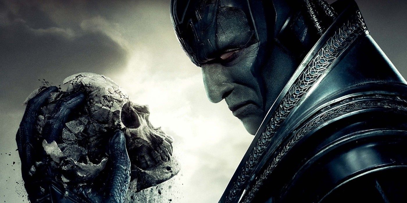 Oscar Issac&rsquo;s Apocalypse shown holding a skull in one of the official posters for X-Men: Apocalypse.