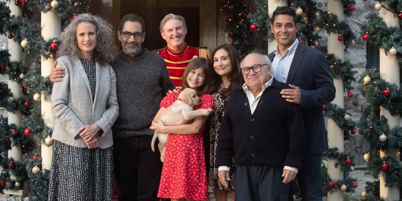 The cast of A Sudden Case of Christmas gathered for a festive family photo