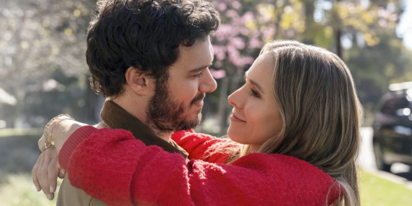 Kristen Bell with her arms wrapped around Adam Brody in the Netflix series 'Nobody Wants This'. 