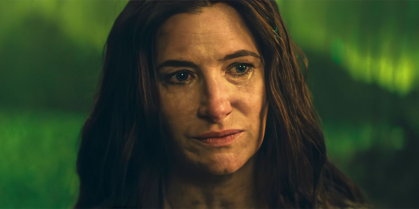 Kathryn Hahn sad in the woods in Agatha All Along Episode 6