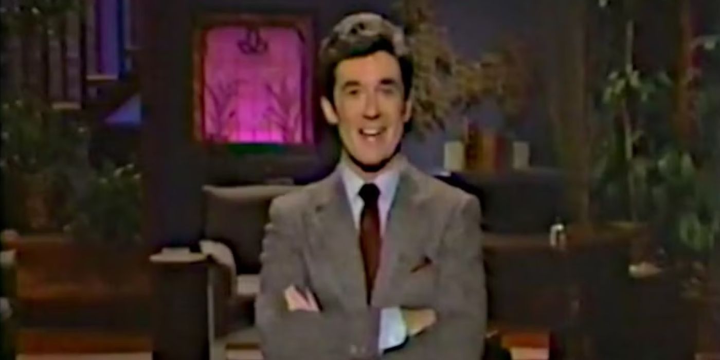 Host Alan Thicke smiles during his opening monologue on Thicke of the Night.