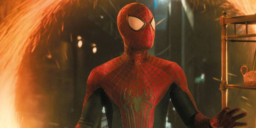 The Amazing Spider-Man in front of a portal in Spider-Man: No Way Home
