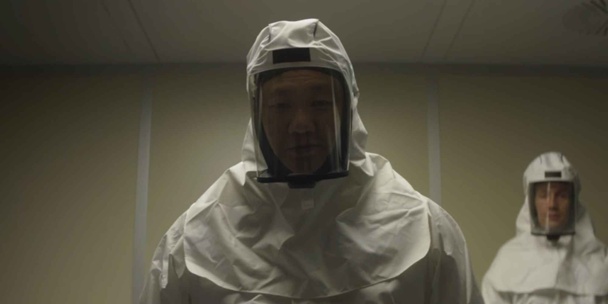 Benedict Wong in a hazmat suit in 'Annihilation'