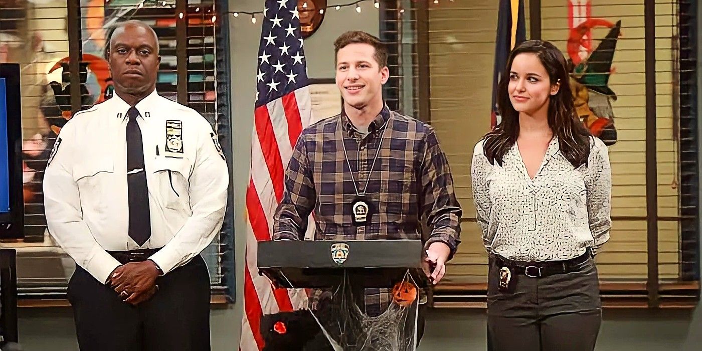 Raymond Holt, Jake Perlata, and Amy Santiago in Brooklyn 99 B99 Season 5 Halloween Heist "HalloVeen"