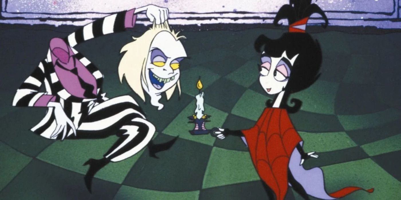 Beetlejuice removes his head next to Lydia in the 'Beetlejuice' animated series.