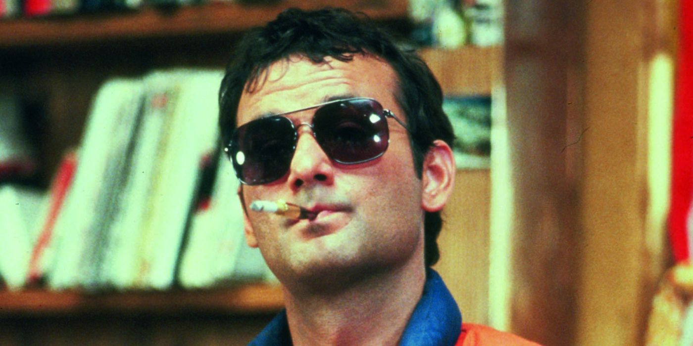 Bill Murray as Hunter S. Thompson with a cigarette in his mouth in Where the Buffalo Roam.