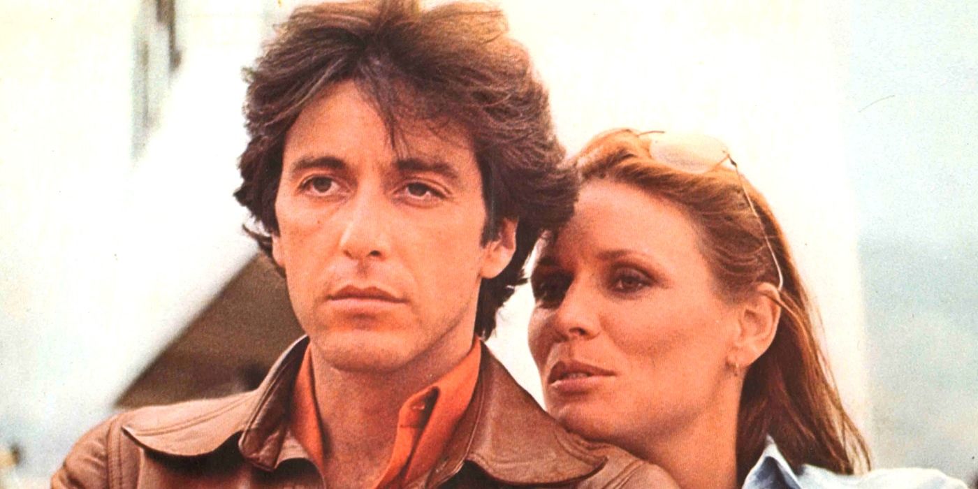 Marthe Keller as Lillian Morelli leaning on Al Pacino as Bobby Deerfield in &lsquo;Bobby Deerfield&rsquo;