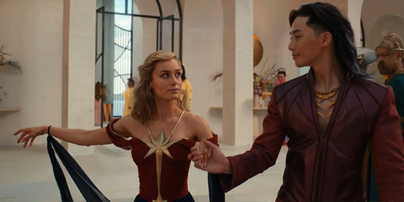 Brie Larson and Park Seo-joon in The Marvels