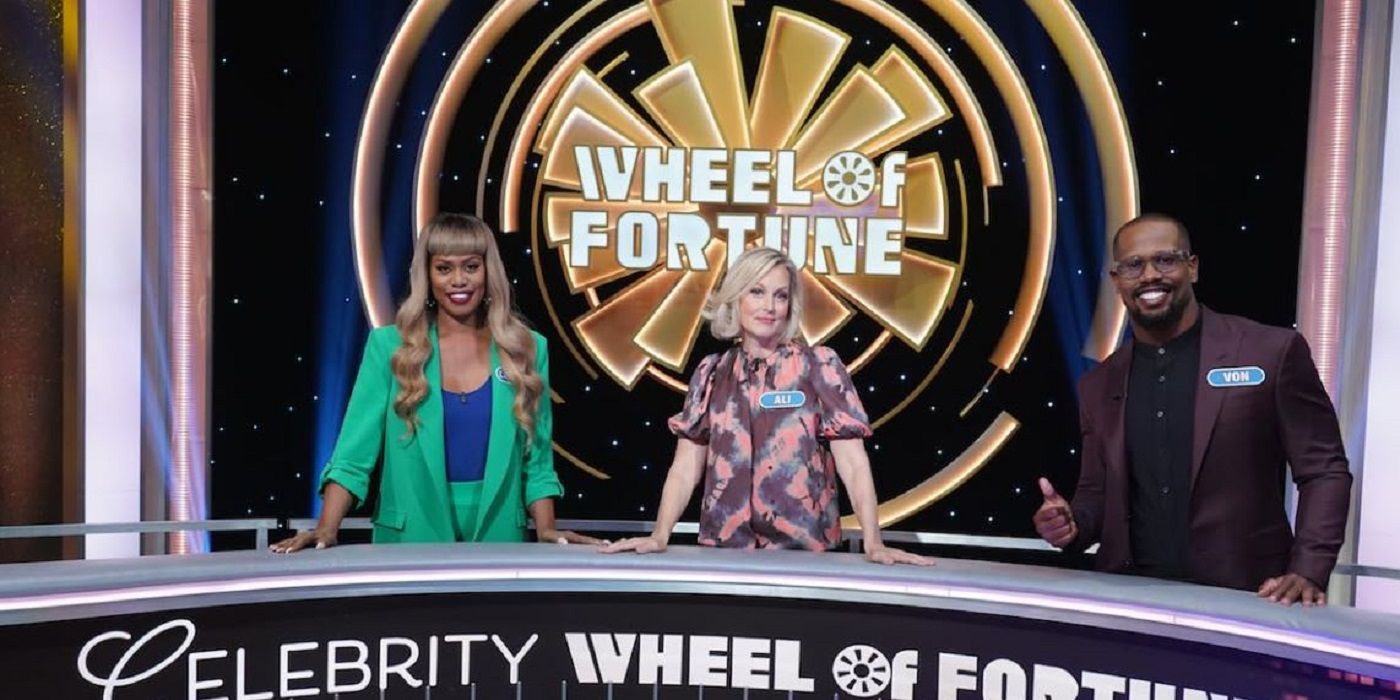 Alexandra Wentworth, Laverne Cox, and Von Miller in 'Celebrity Wheel of Fortune'